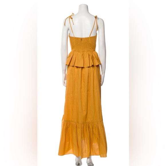 NWT MISA Los Angeles Rosie Bustier Peplum-Waist Poplin Maxi Dress sz M - Picture 4 of 5